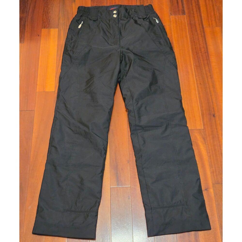 Vintage Fusalp Ski Pants Black 40 Zip Pockets Belt Loops Lined Outdoor Winter